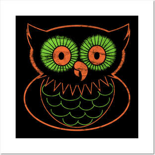 Vintage Halloween Owl Posters and Art